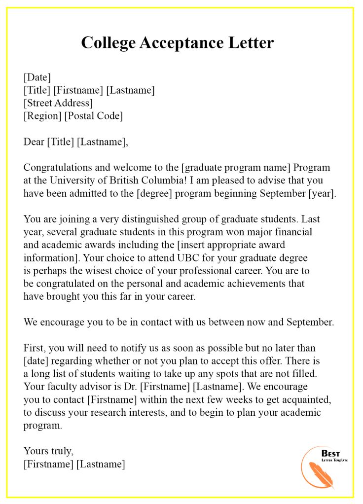 10 College Acceptance Letter Free Template Letters Easy 10 College Acceptance Letter Free Template Letters Easy