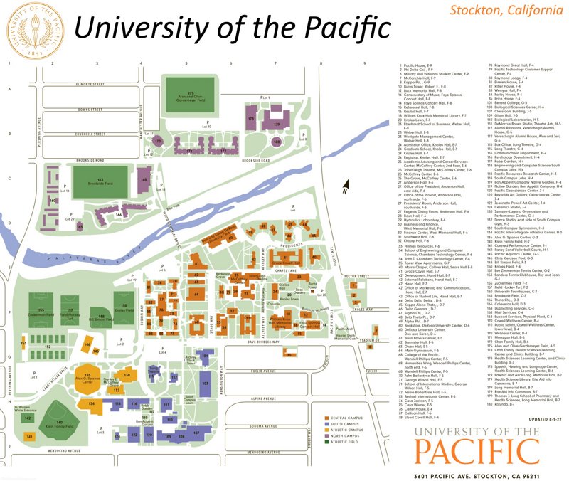 University of the Pacific Stockton Campus Map Guide